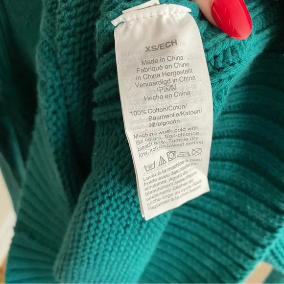 J. Crew Always Roll Neck 1988 Knit Cotton Pullover Sweater Spicy Jade Green XS - Picture 7 of 9